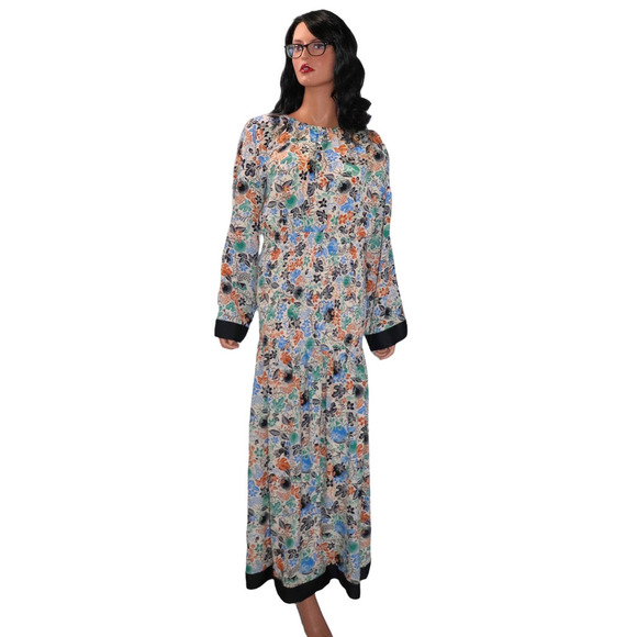 Rodebjer Reham Long Sleeve Midi Floral Dress Size Large - Picture 1 of 8